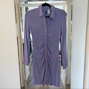 LONG SLEEVE LAVENDER SCRUNCH DRESS